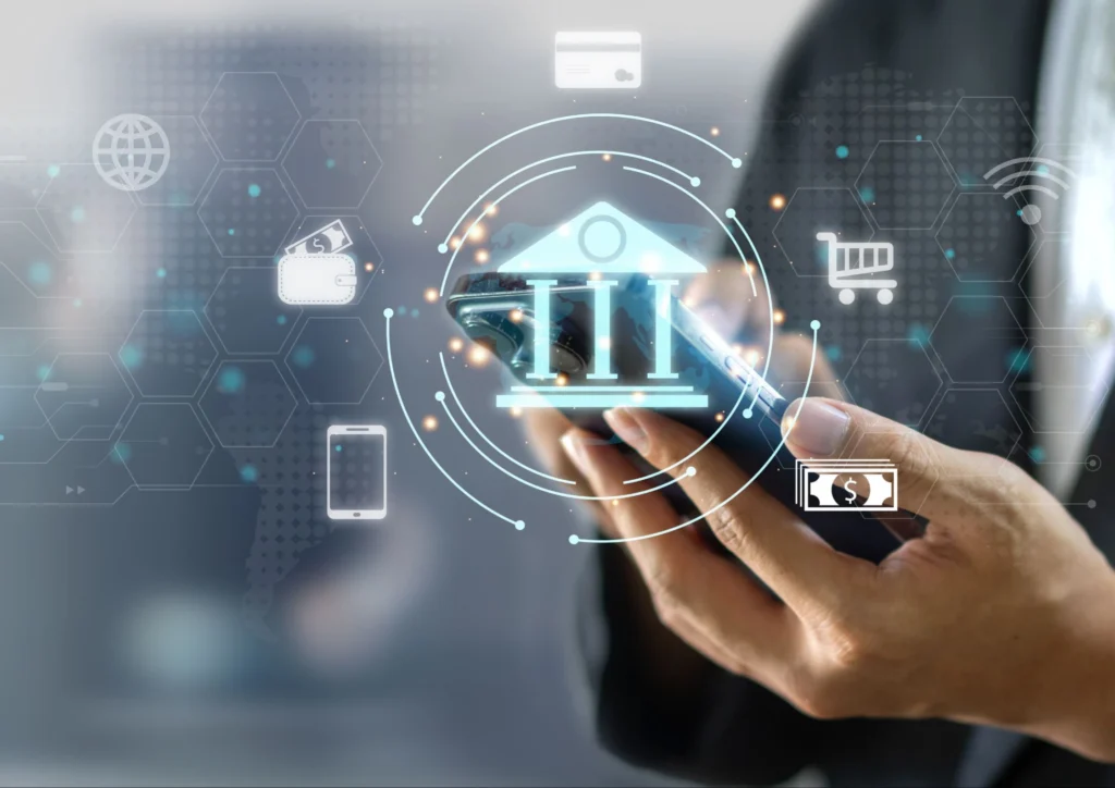 Image of a mobile decide making an ACH payment or credit card payment online