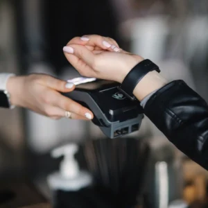 Image of watch wallet which is a form of contactless payments