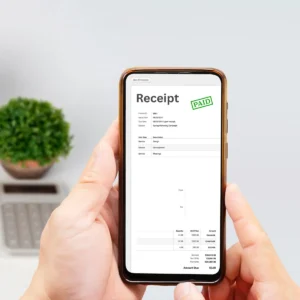 Image of paperless receipt for contactless payment