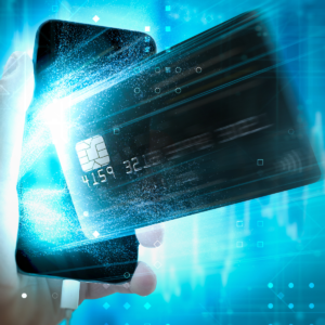 Image of contactless payment with mobile wallet