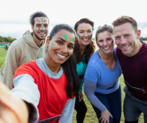 Image of people participating in a challenge campaign at a fundraising event