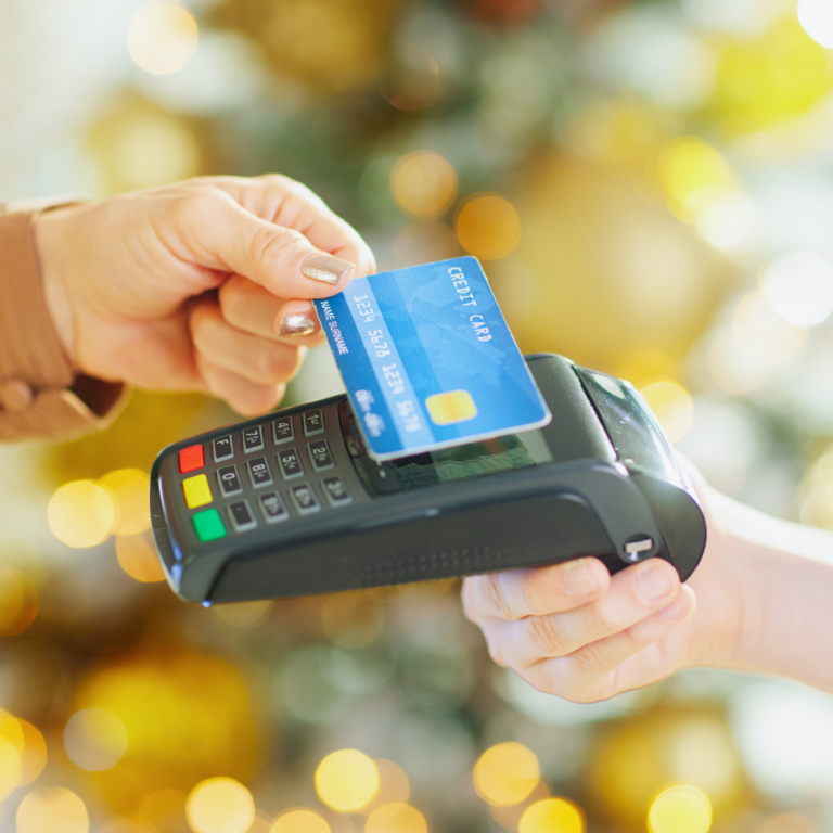 Image of payment processing software on a credit card reader