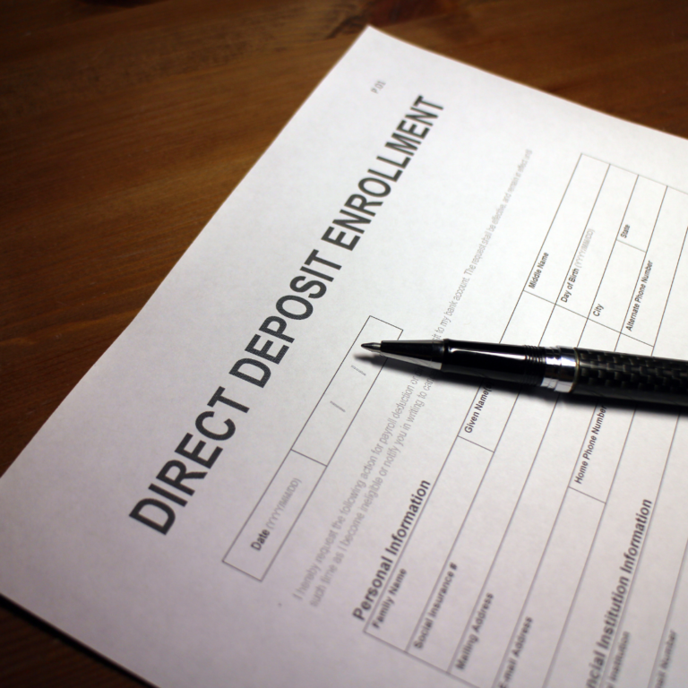 Image of enrolling in direct deposit