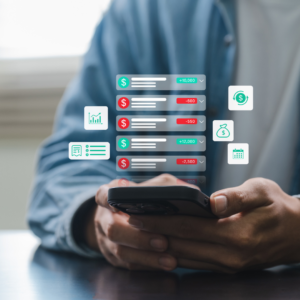 Image of mobile credit card processing integrating with other tools that can show reports, tracking, etc.