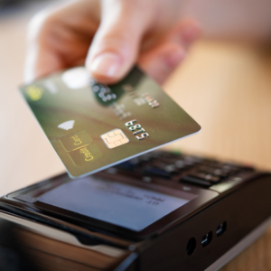 Image of credit card processing through merchant services