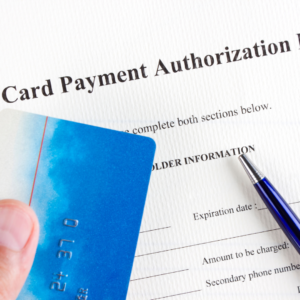 Image of a credit card transaction authorization form
